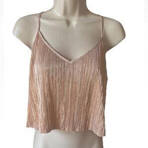 Victoria's Secret Shimmery Rose Gold Pleated V-Neck Cami